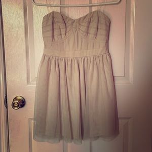 BCBG nude strapless mini dress